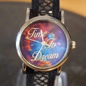 🦋10/$20🦋 Time To Dream Silver/Black Nylon Women's Watch